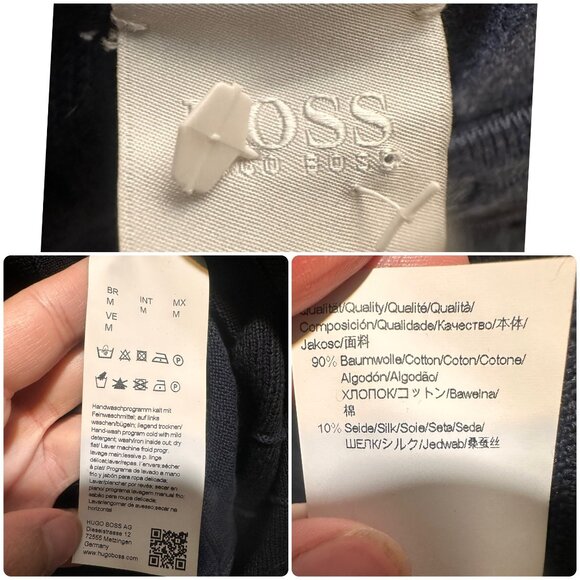 Sold Hugo Boss Wedressy Pleated Dress Size Medium Blue Silk Blend Long Sleeve - Picture 6 of 16